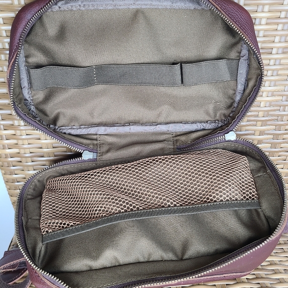 Bob Timberlake Toiletry Travel Shaving Kit Bag Brown Leather Vintage - Picture 15 of 16